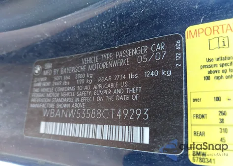 2008 BMW 550I from USA, damaged, VIN WBANW53588CT49293